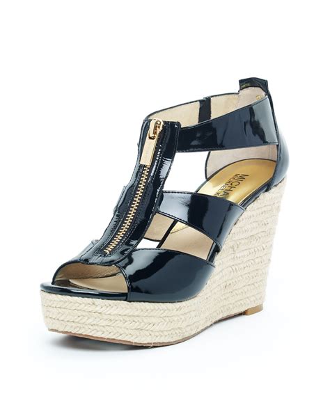 michael kors black zipper wedges|Michael Kors black wedges women.